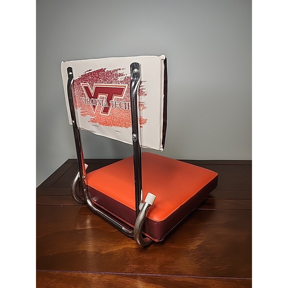 Vintage Virginia Tech Folding‎ Stadium Seat KR Industries Orange/Maroon
